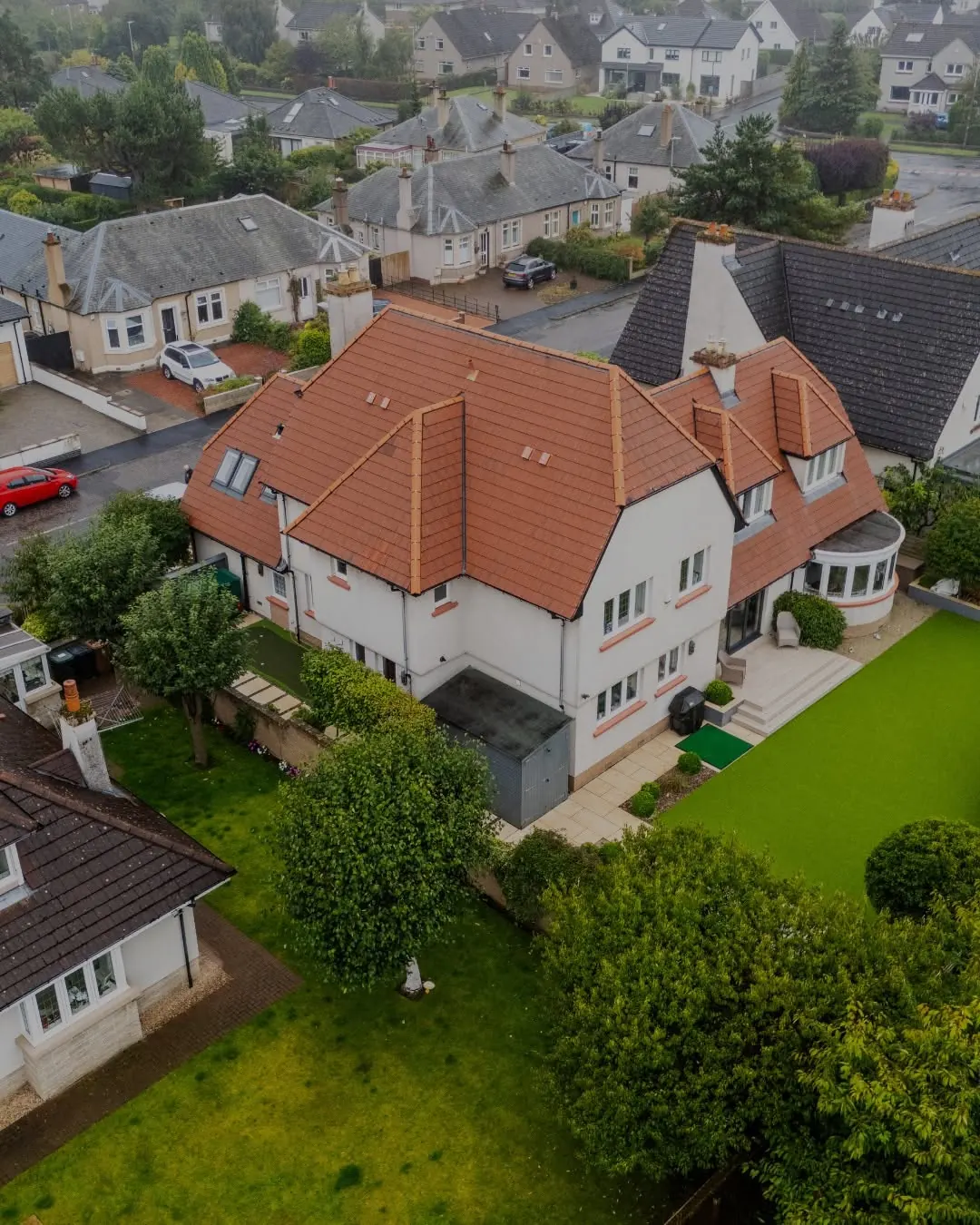 Full new clay tile roof on a detached Edinburgh home